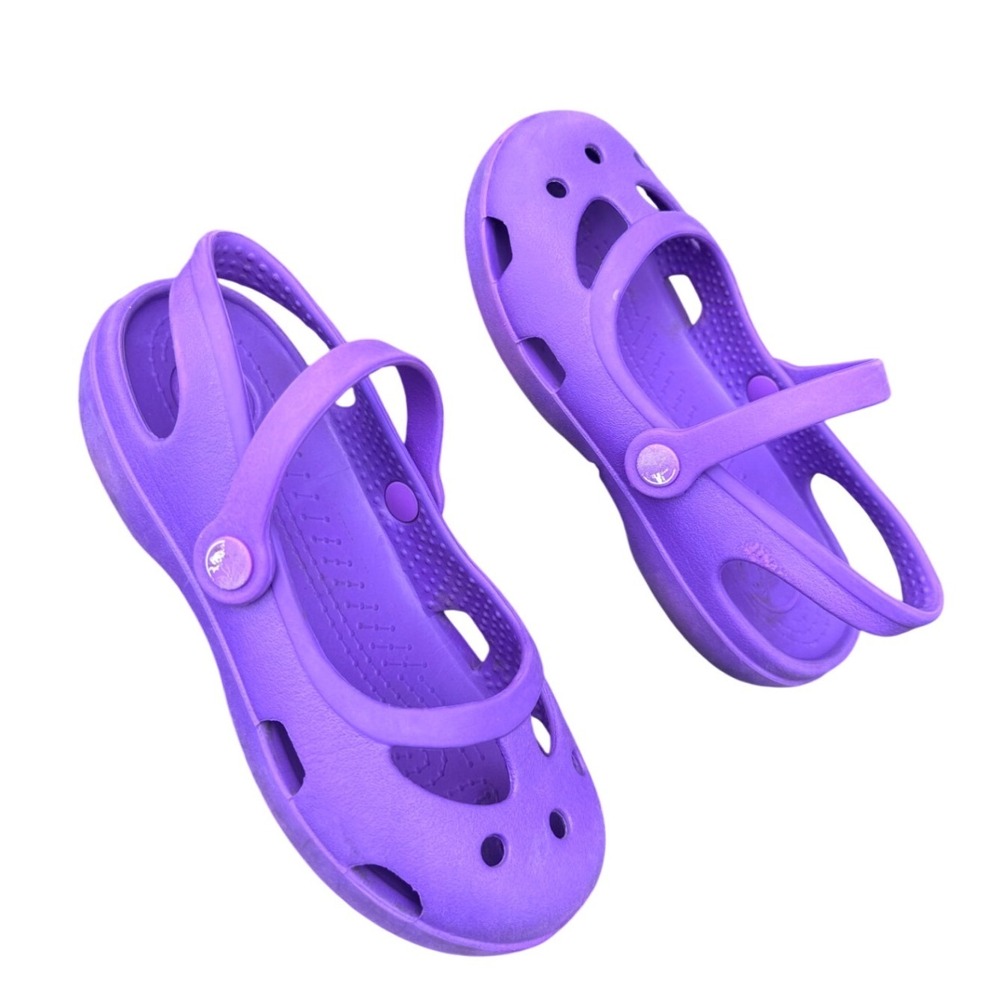 Crocs‎ Shayna Mary Jane Slingback Sandals Toddler Size 12 Purple Shoes